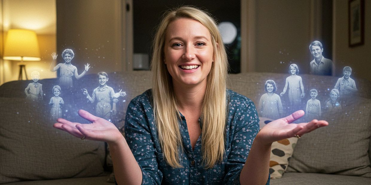 A psychic medium connecting to the spirits of passed over loved ones.