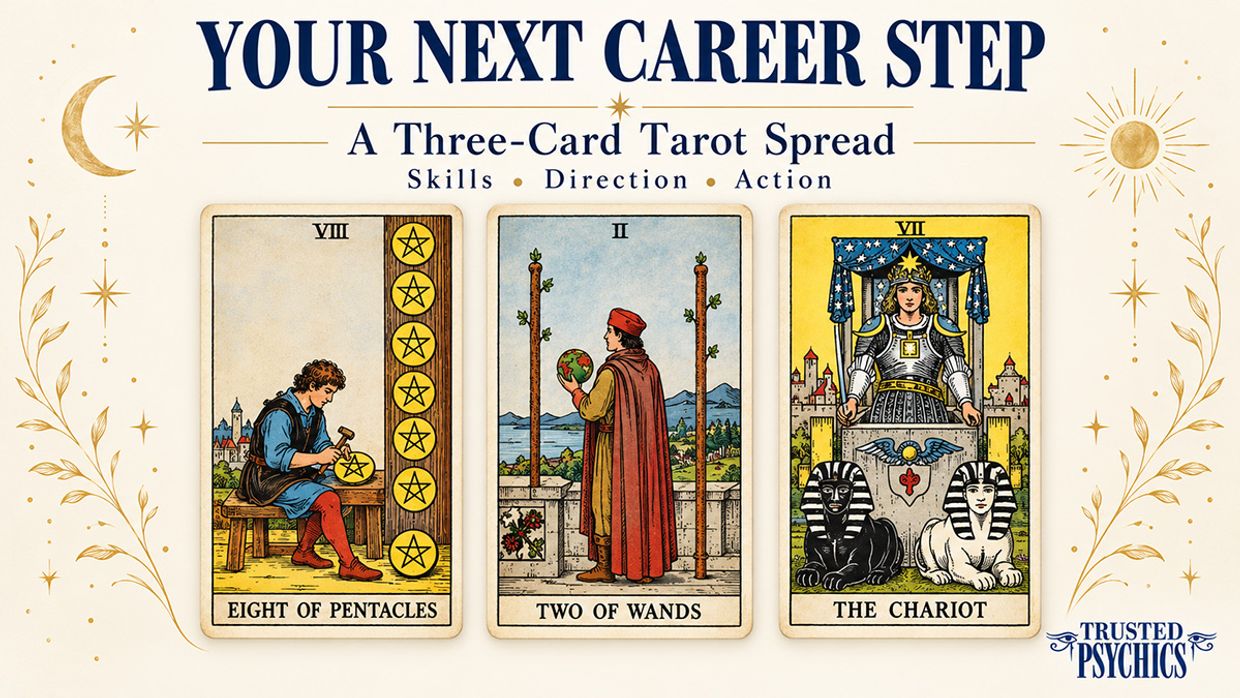Your Next Career Step - A Three-Card Tarot Spread. Skills, Direction and Action.