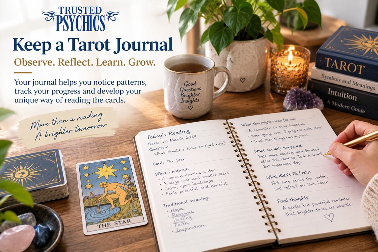 Keep a Tarot Journal: Observe, Reflect, Learn, Grow.