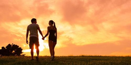A couple in the sunset
