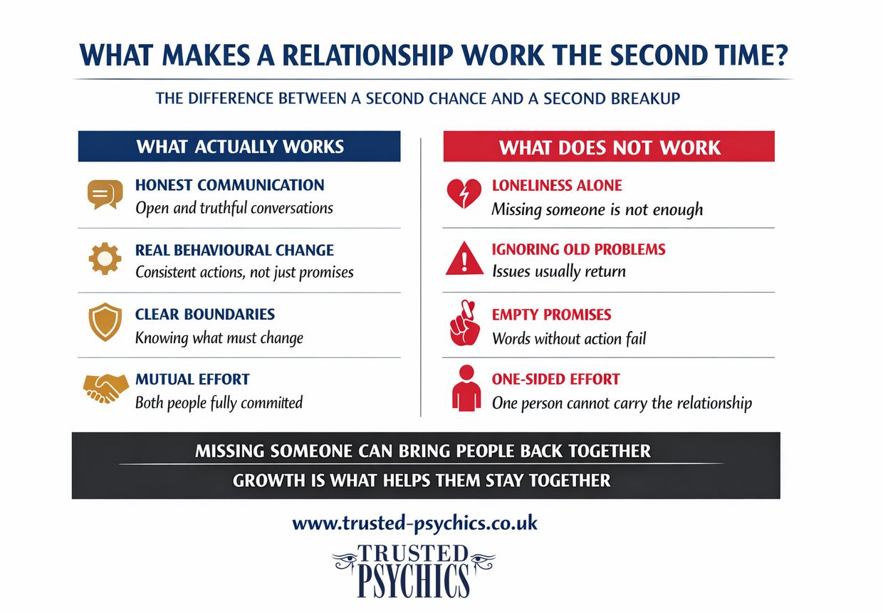 Does My Ex Miss Me? Infographic on what makes a relationship work the seconds time.