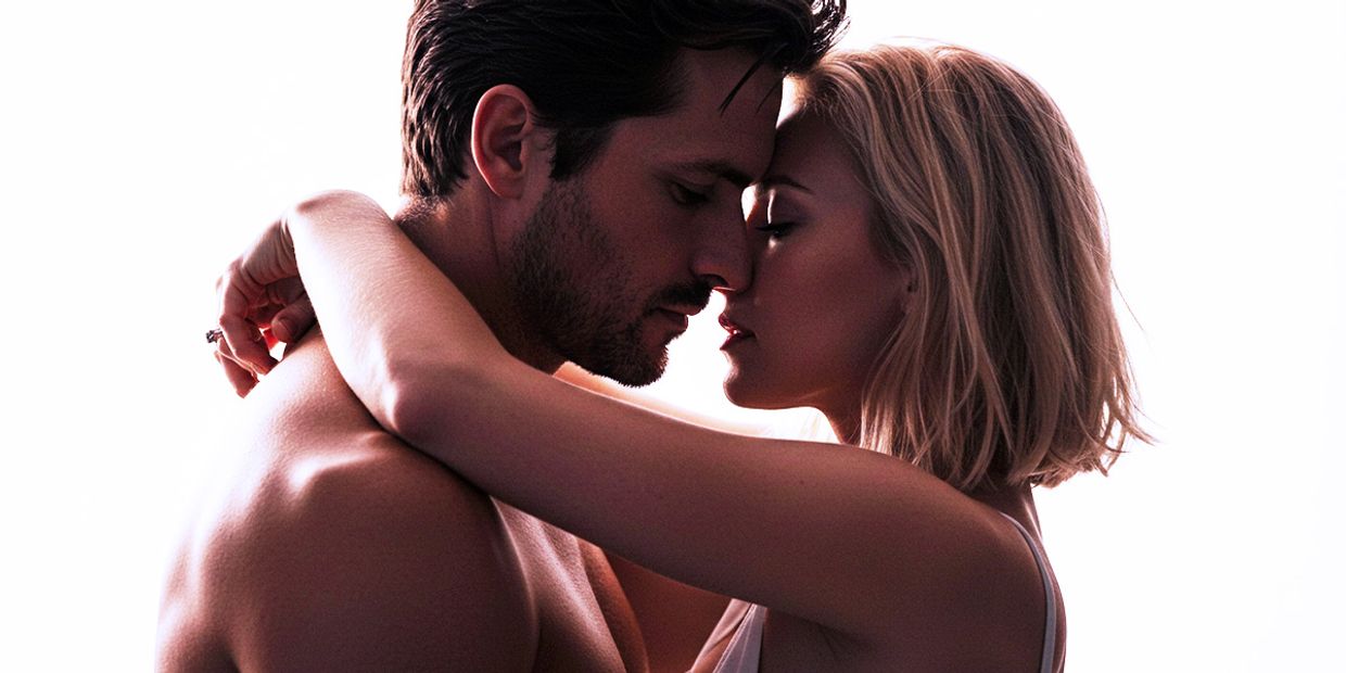 A young couple deeply in love, showing a twin flame relationship.
