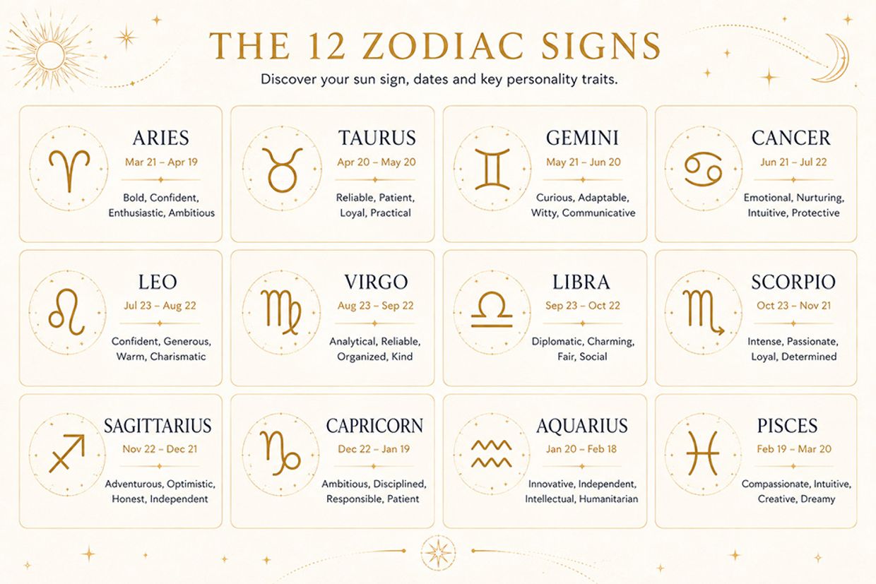 Who Is Gemini Most Compatible With in Love and Relationships? The 12 Zodiac Signs Infographic
