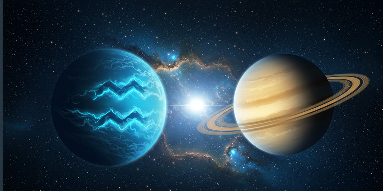 An image of Saturn and Uranus