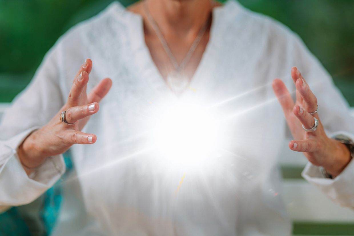 Woman experiencing spiritual enlightenment