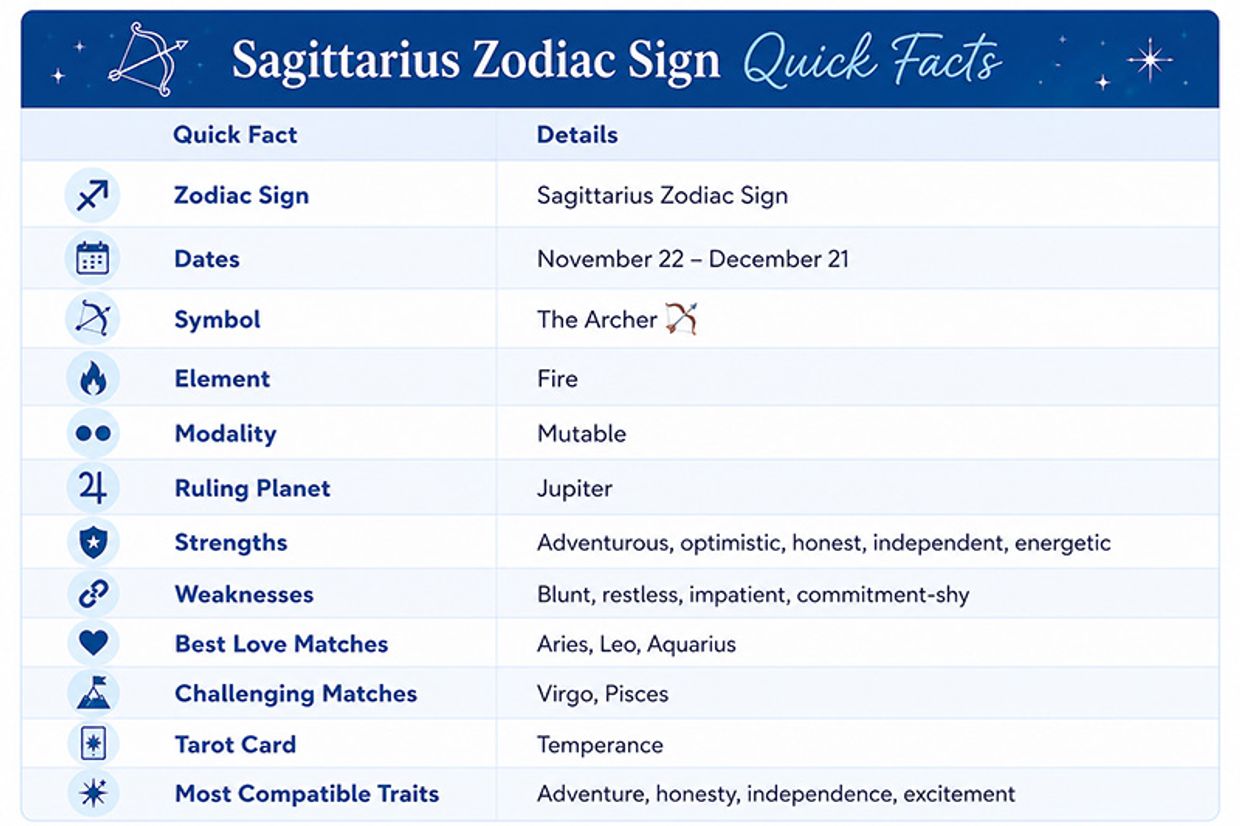 Who Is Sagittarius Most Compatible With in Love & Relationships? Sagittarius Zodiac Sign Quick Facts
