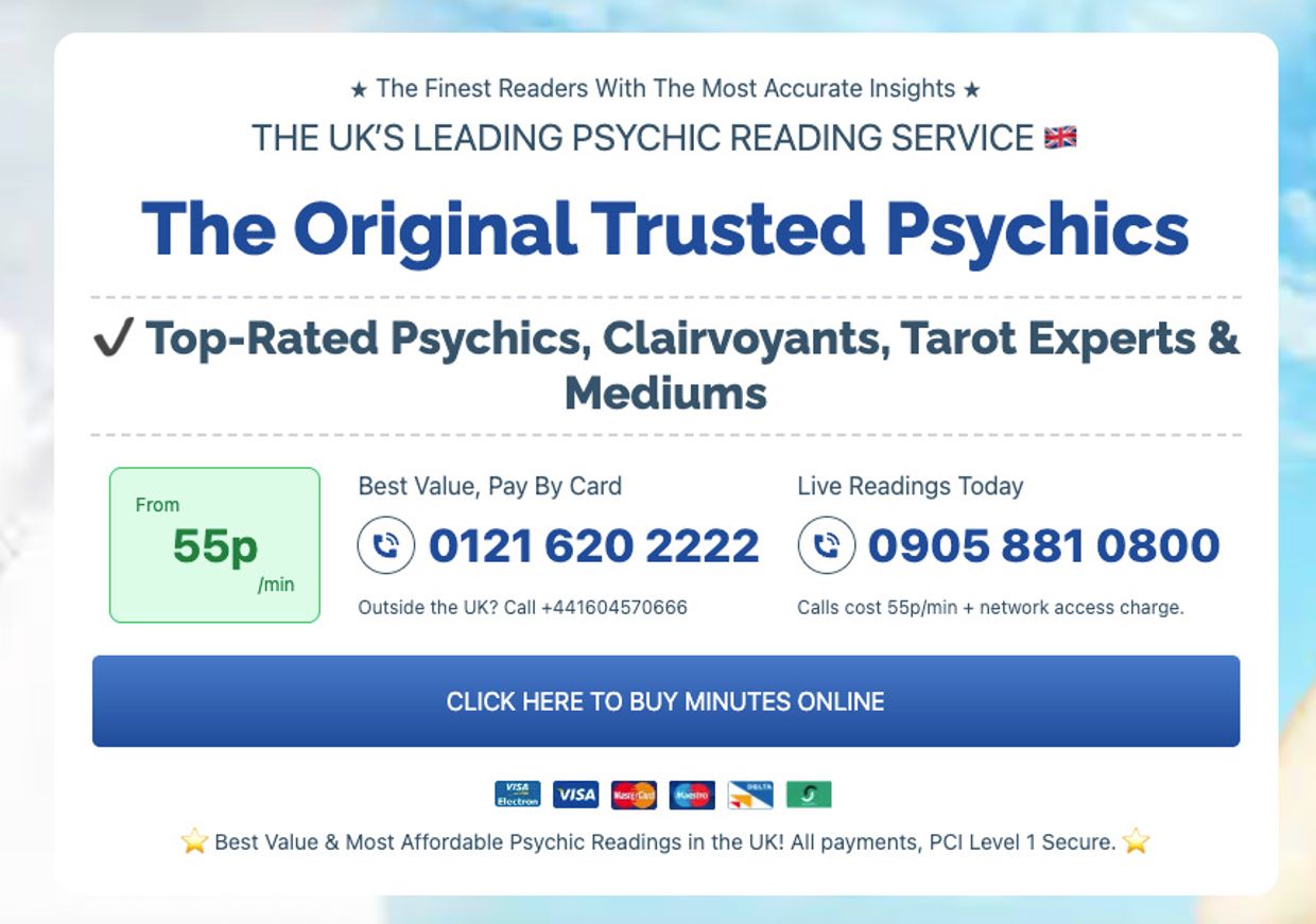 Best Psychic Reading Service UK (2026) - The original Trusted Psychics