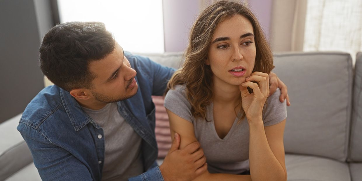 Couple reflecting on their relationship, hinting at emotional tension.
