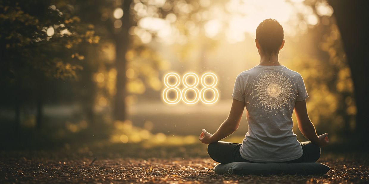 Number 8 - Meditation. A woman sitting in the meditation pose in the forest.