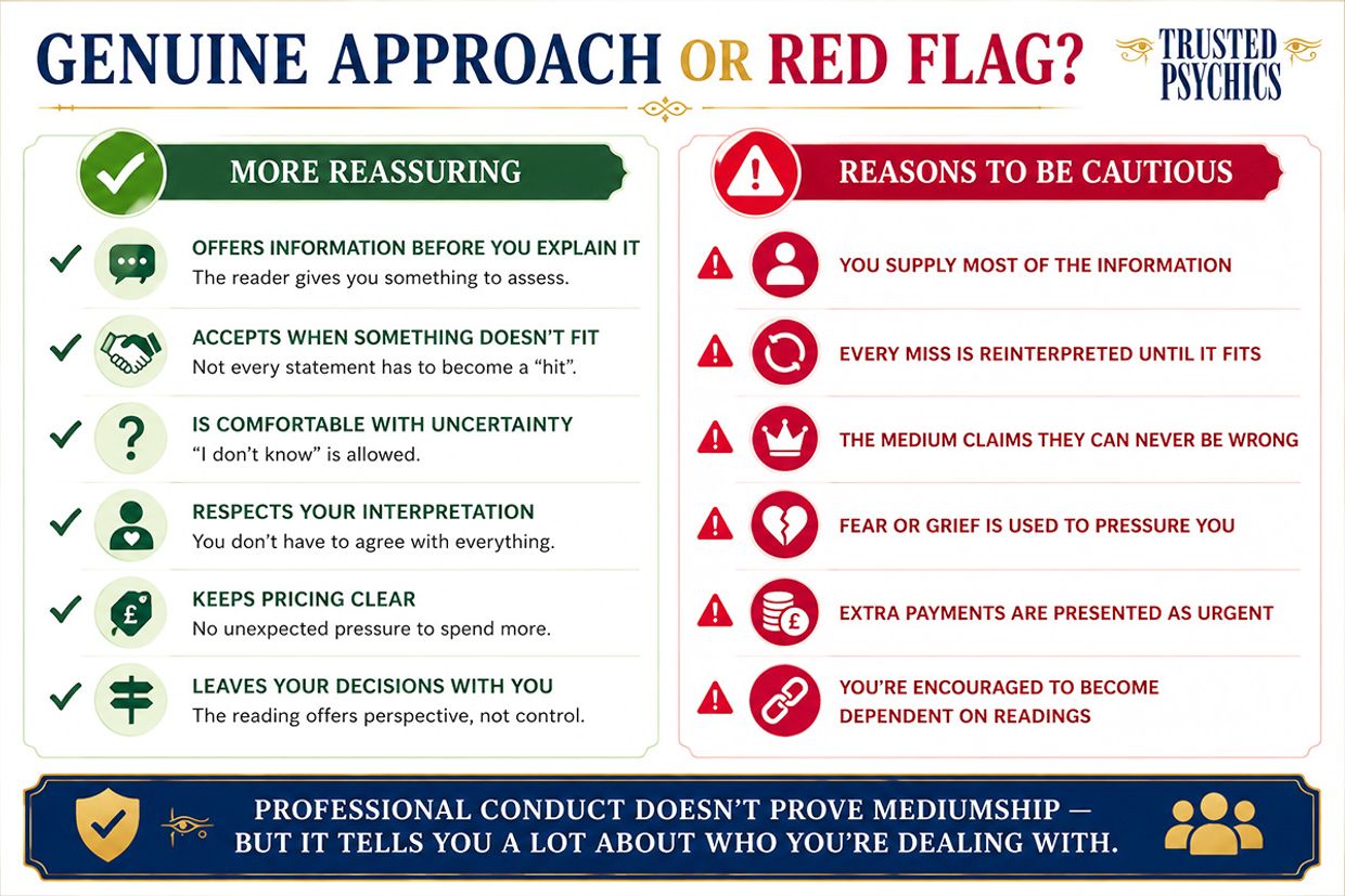 Medium Reading - Genuine Approach or Red Flag Infographic