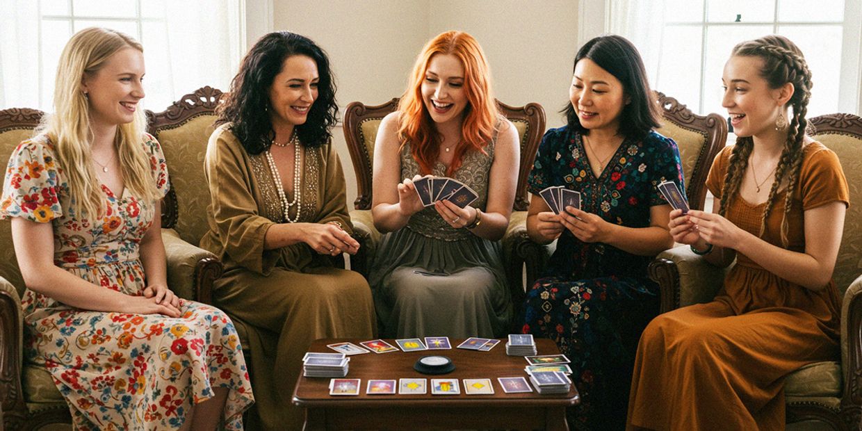 A group of female psychic readers sitting together