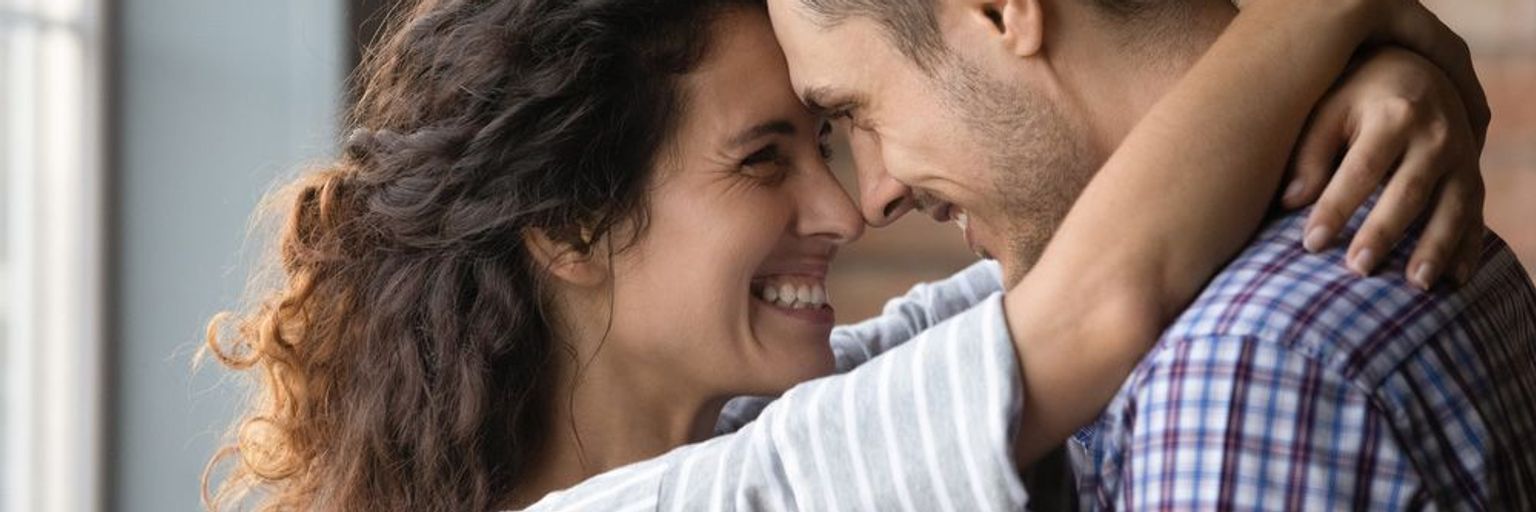 A man and woman embracing