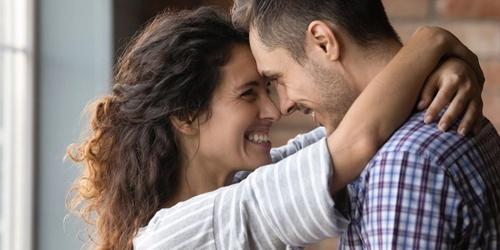 A man and woman embracing