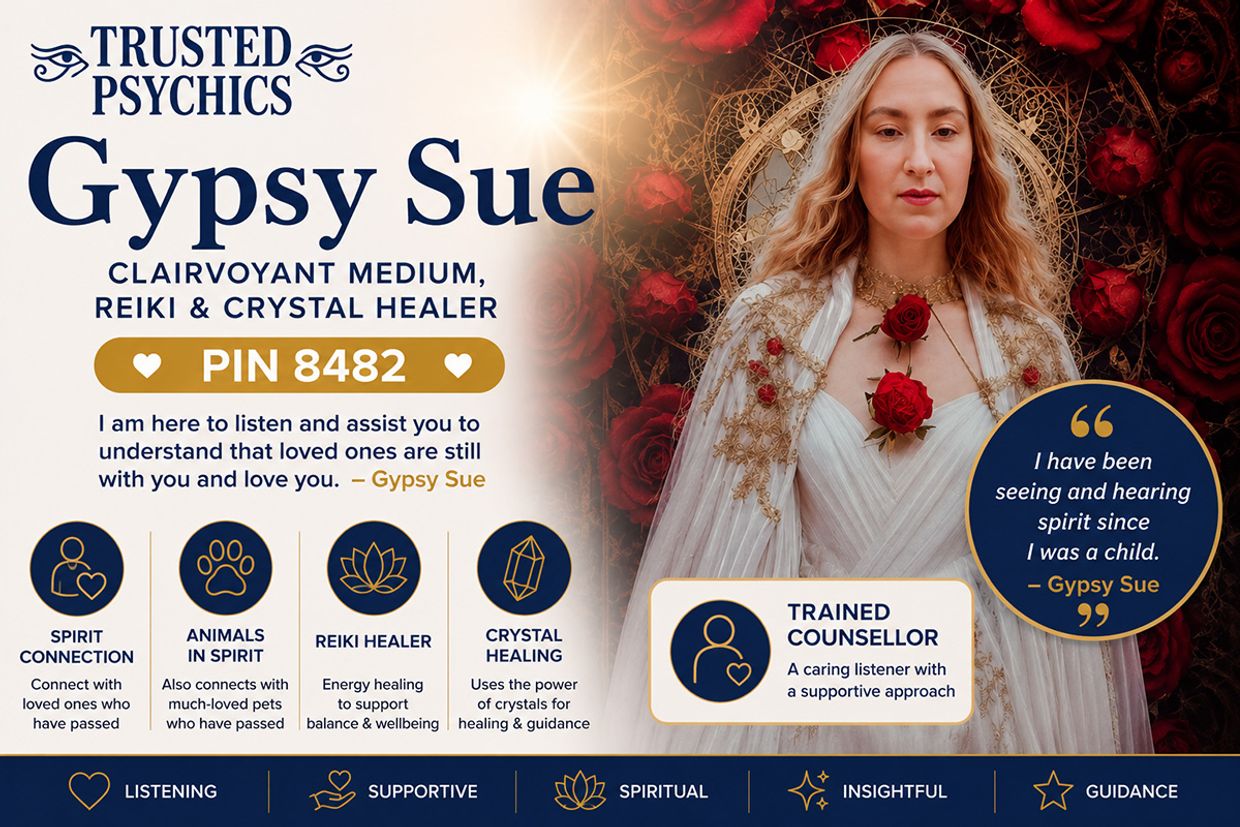 Gypsy Sue – Experienced Clairvoyant Medium With 25+ Years' Experience | PIN 8482