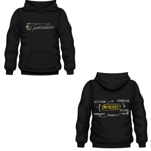 Everything Is Positive Mindset Hoodie – Black - view 2