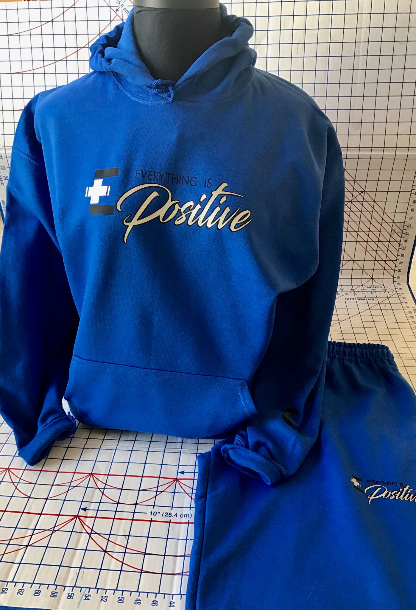 Everything Is Positive Hoodie Set – Royal Blue (Hoodie & Joggers)