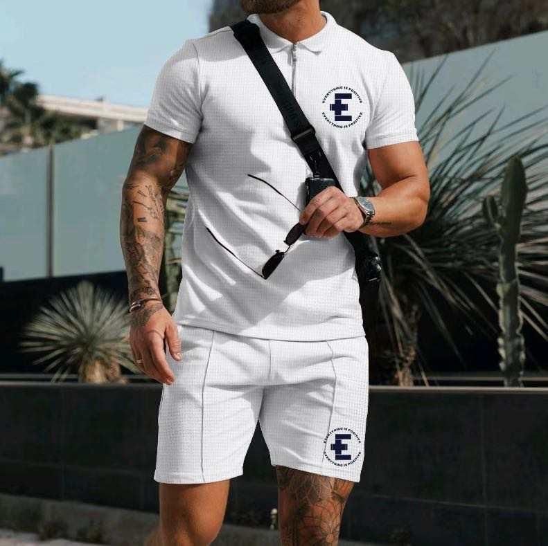 Everything Is Positive Polo Set – White (Polo & Shorts)