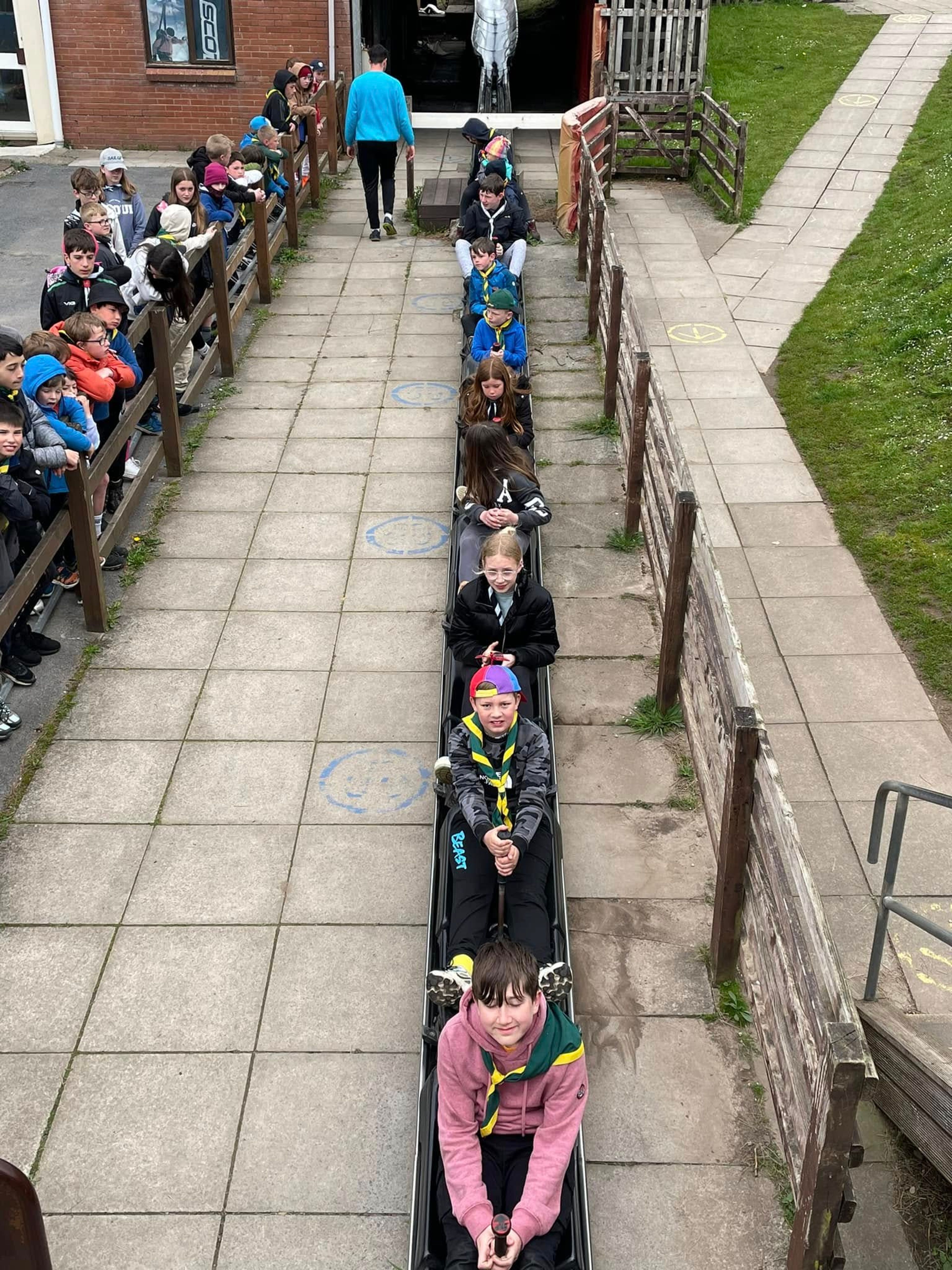 Members of 1st Kidwelly scouts in toboggans