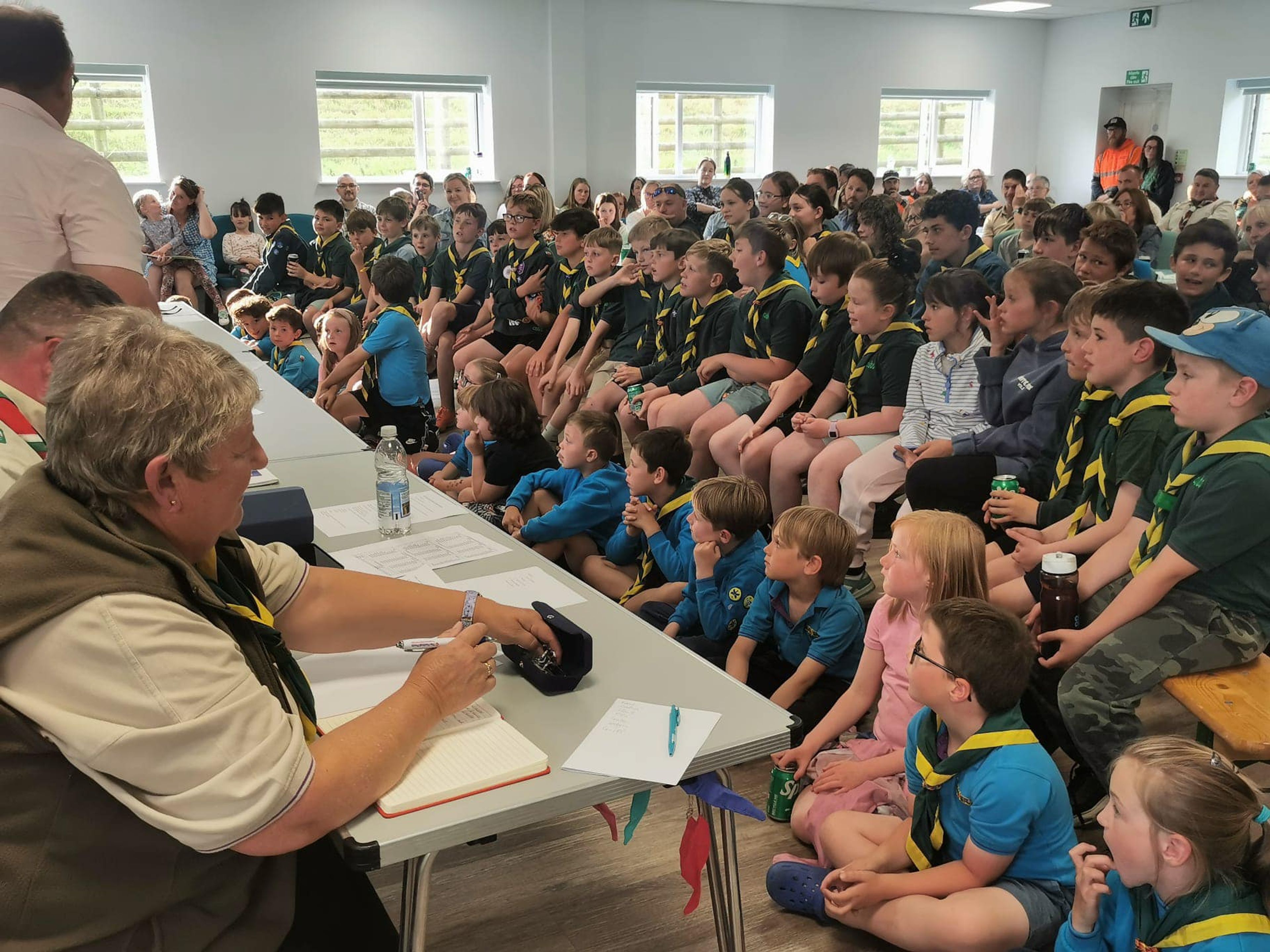 Members of 1st Kidwelly Scouts holding a meeting