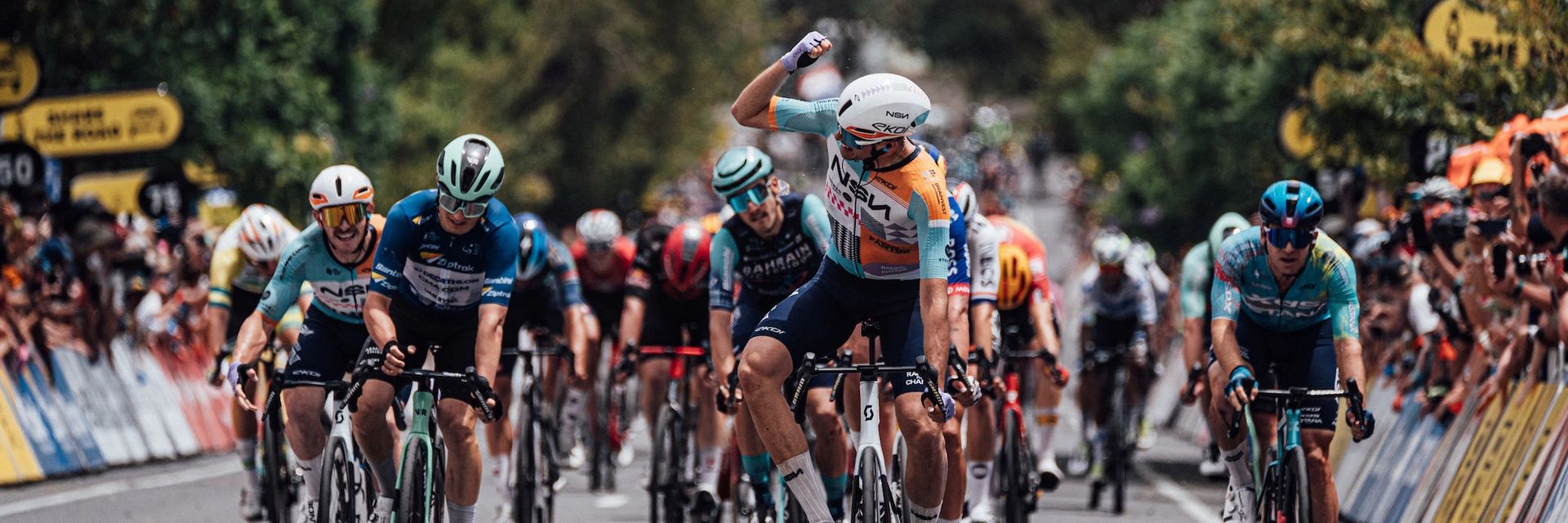Ethan Vernon takes Stage 4 sprint as fire danger strips Willunga climb from Tour Down Under queen stage