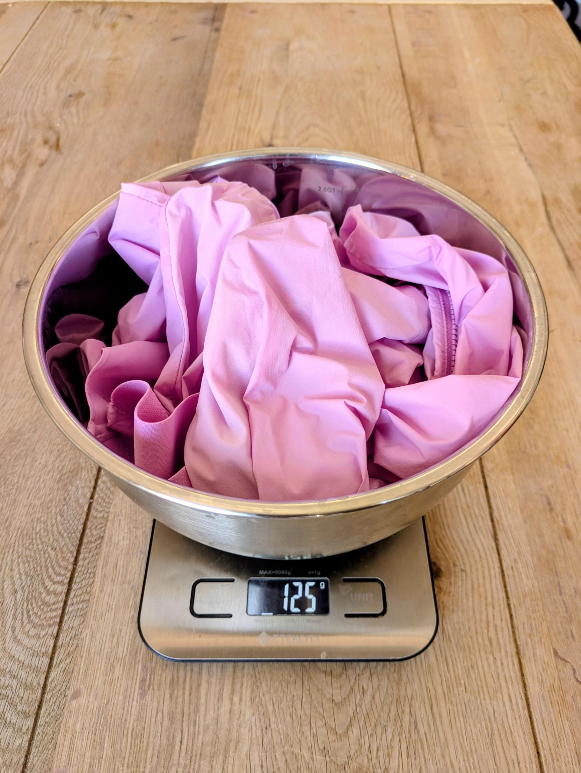 Rapha Pro Team Lightweight Wind Jacket II - weight on scales