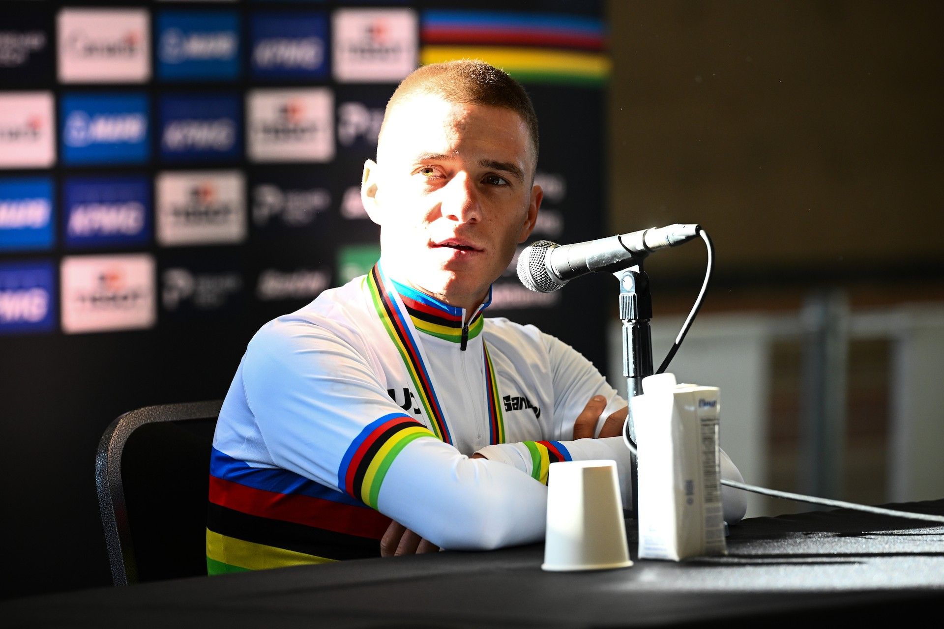 A crash, a chase and a bike throw – how Remco Evenepoel completed his championship jersey set