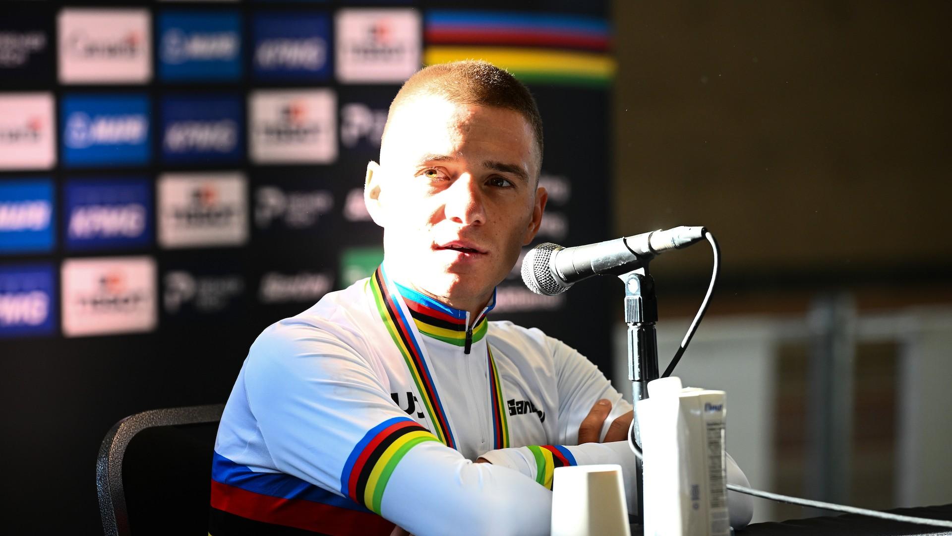 A crash, a chase and a bike throw – how Remco Evenepoel completed his championship jersey set