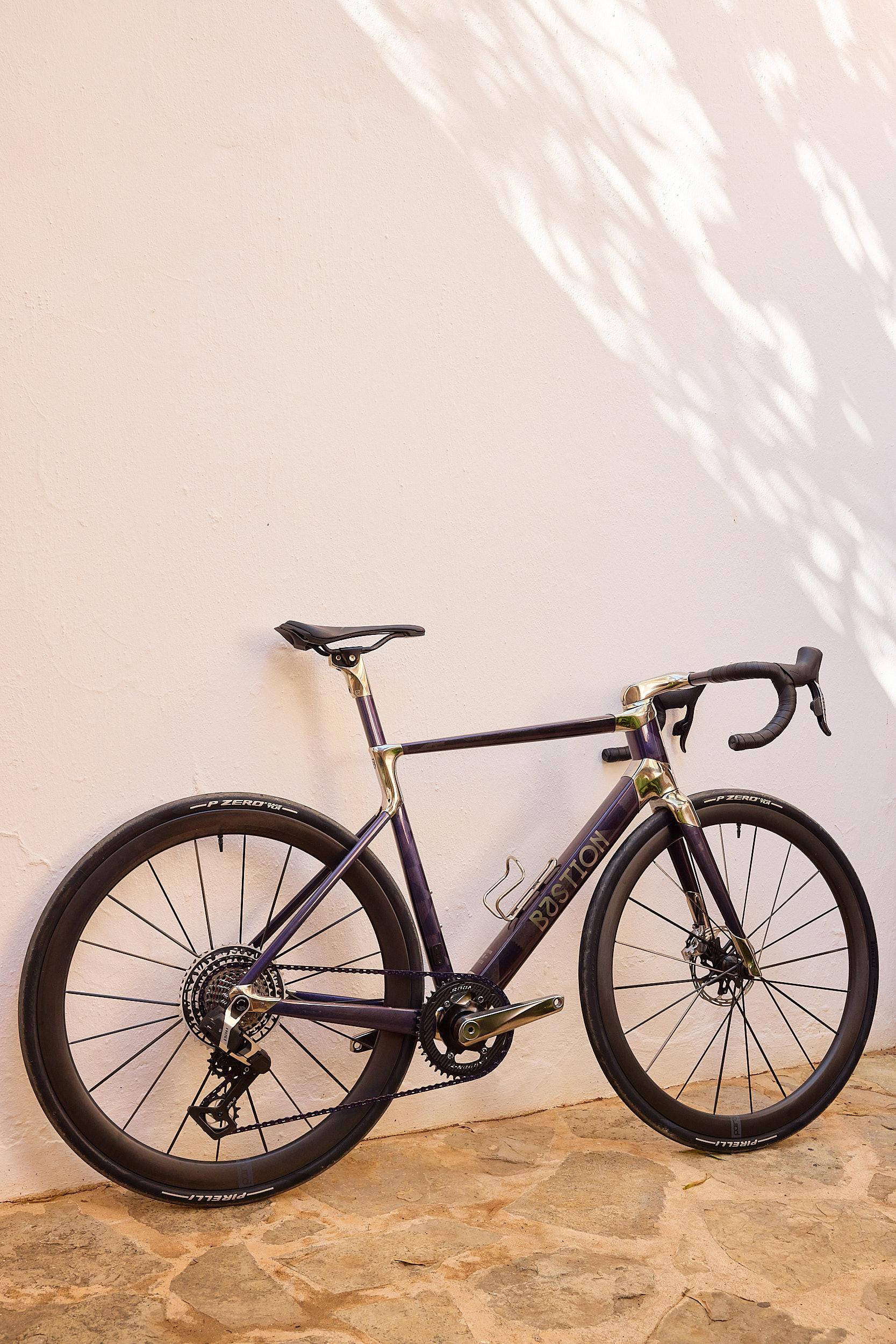 A side-on shot of the Bastion Archetype beside a white wall