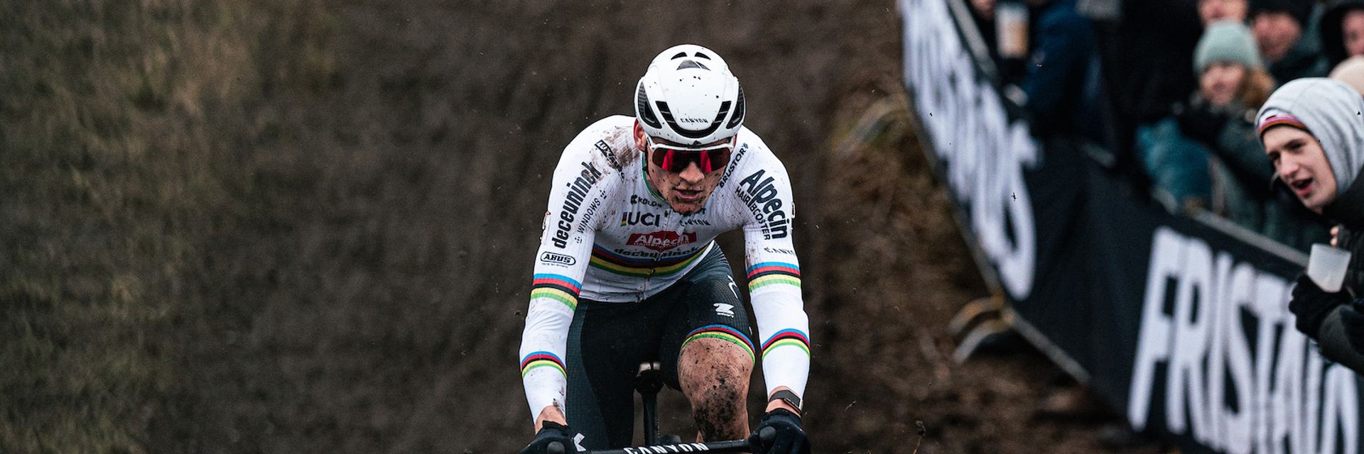 Mathieu van der Poel breaks Sven Nys's World Cup record with 51st win as Alpecin-Premier Tech sweep Hoogerheide podium