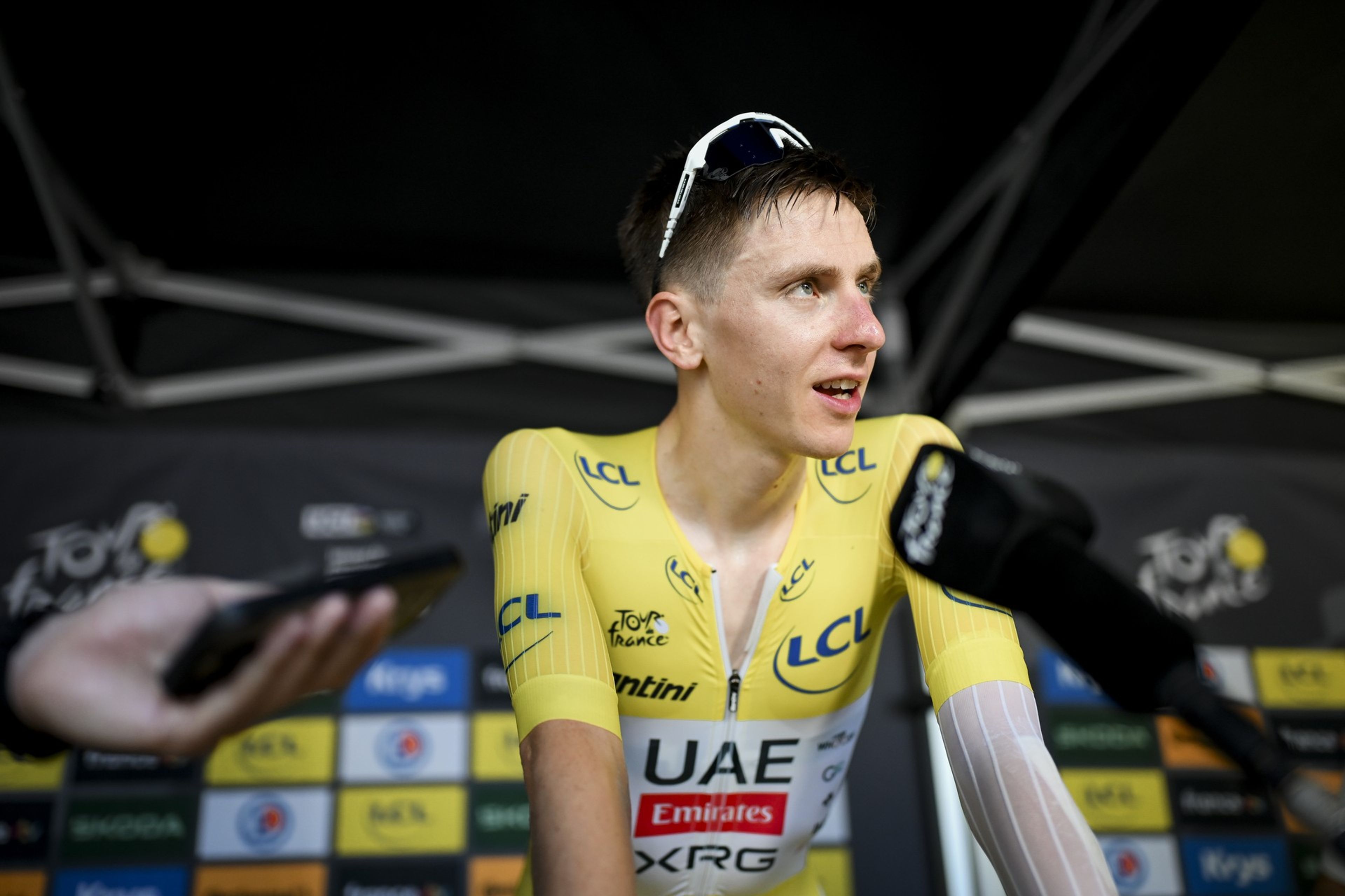 Pogačar intense post-TT interview, Tour de France yellow jersey