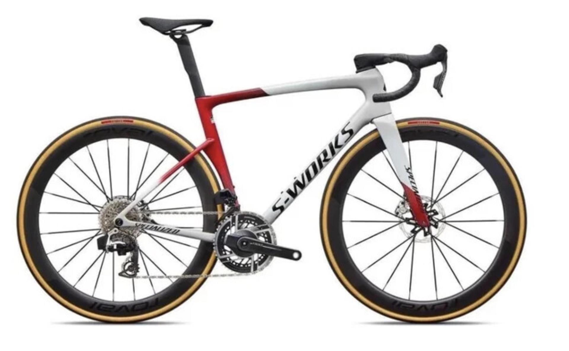 Road racing bicycle with “SWINRIS” branding, carbon frame and disc brakes on a studio white background.