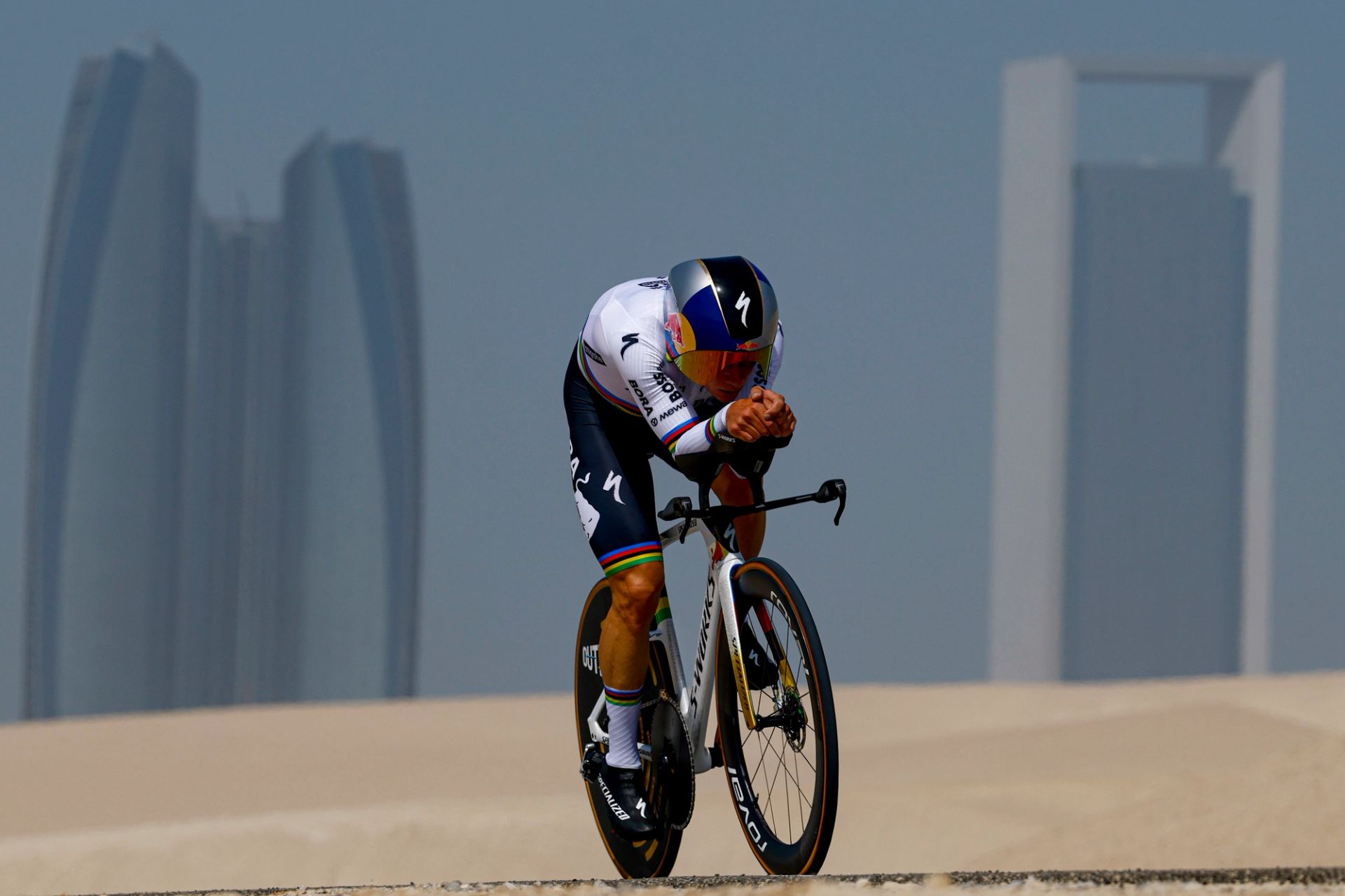 UAE Tour: Remco Evenepoel blitzes Al Hudayriyat time trial at 56.1 km/h to seize overall lead