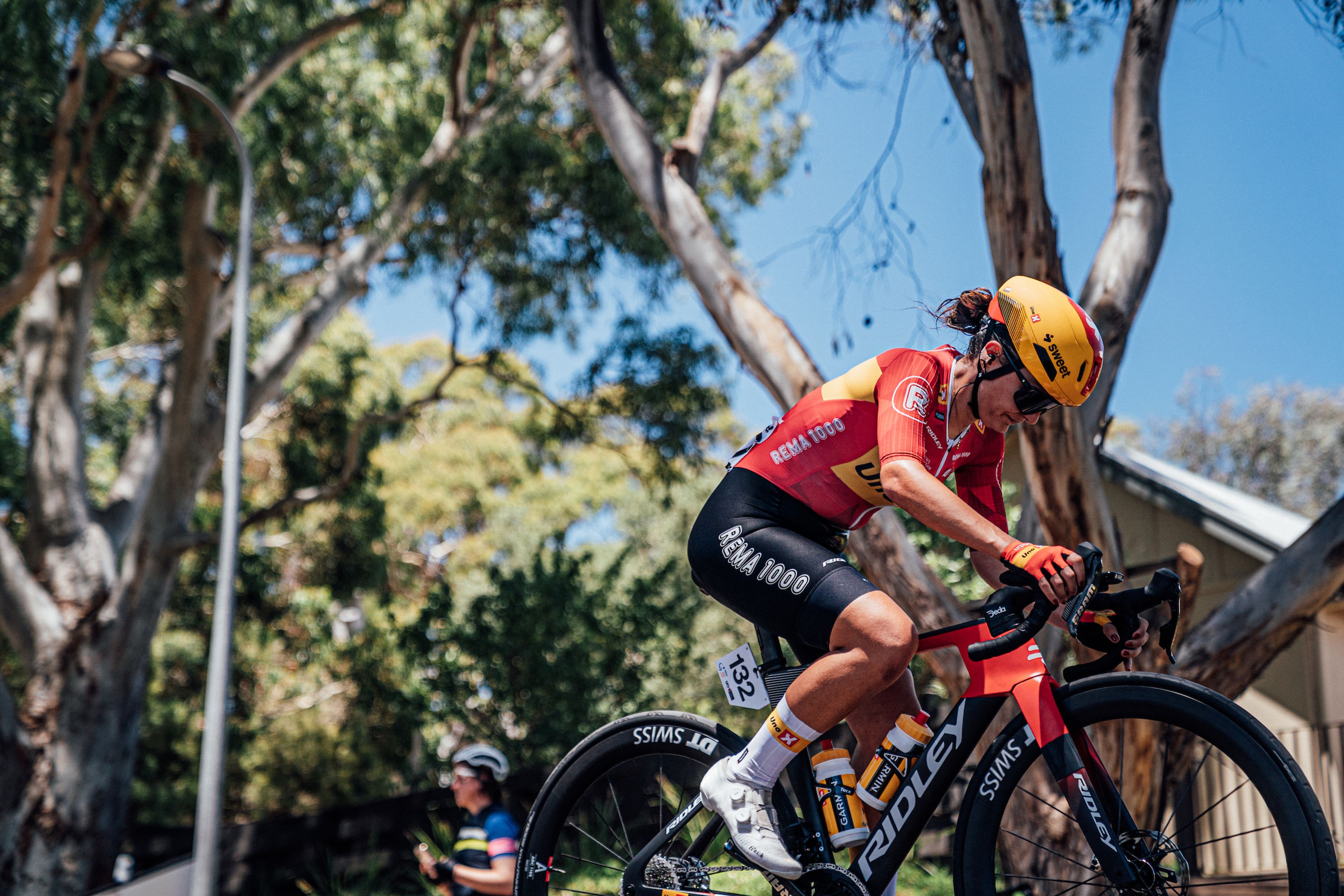 Picture by Zac Williams/SWpix.com - 17/01/2026 - Cycling - 2026 Women's Tour Down Under Stage 1 - Willunga to Willunga - Alessia Vigillia, Uno-X Mobility.