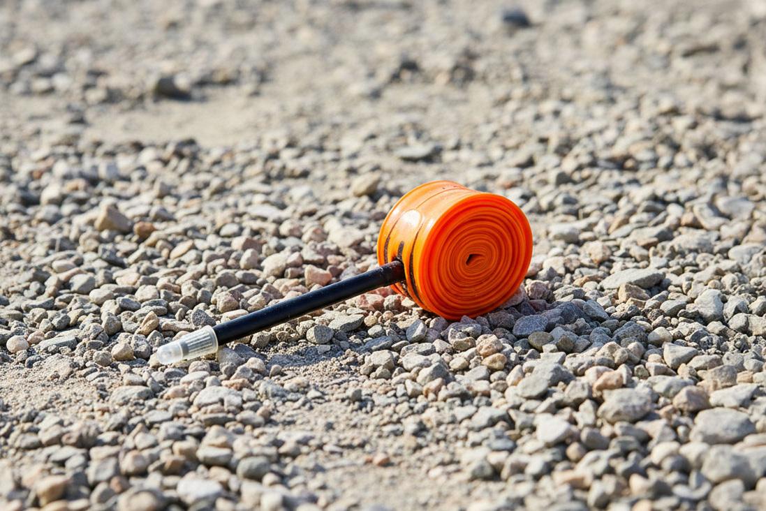 A TPU inner tube on a gravel suface