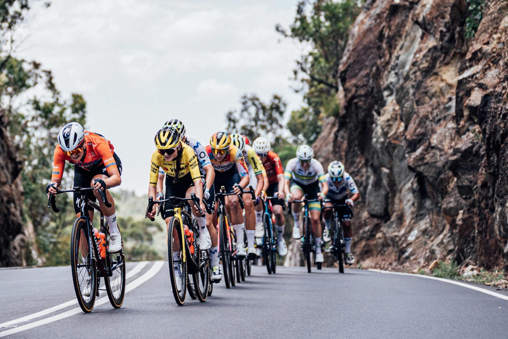 Picture by Zac Williams/SWpix.com - 18/01/2026 - Cycling - 2026 Women's Tour Down Under Stage 2 - Magill to Paracombe - The peloton.