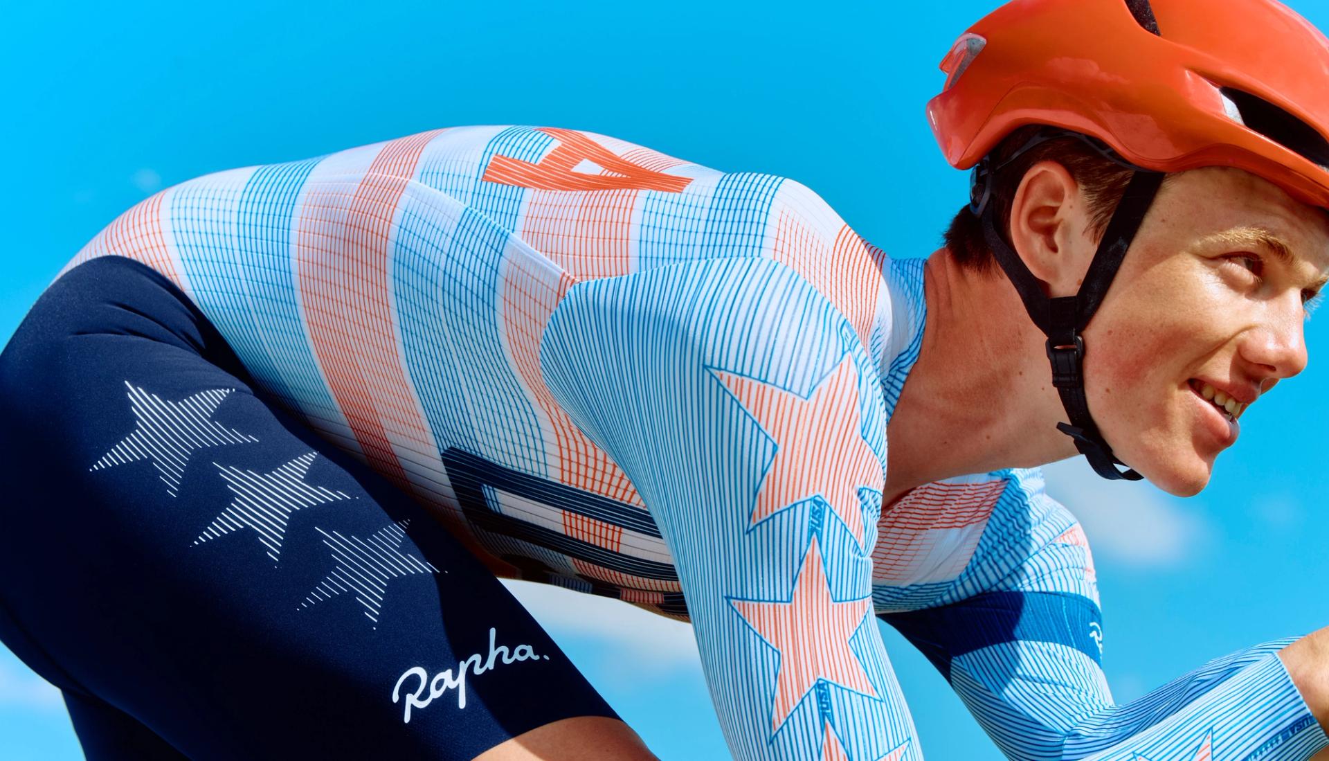 Elouan Gardon, para cyclist, showcasing the new USA Cycling kit