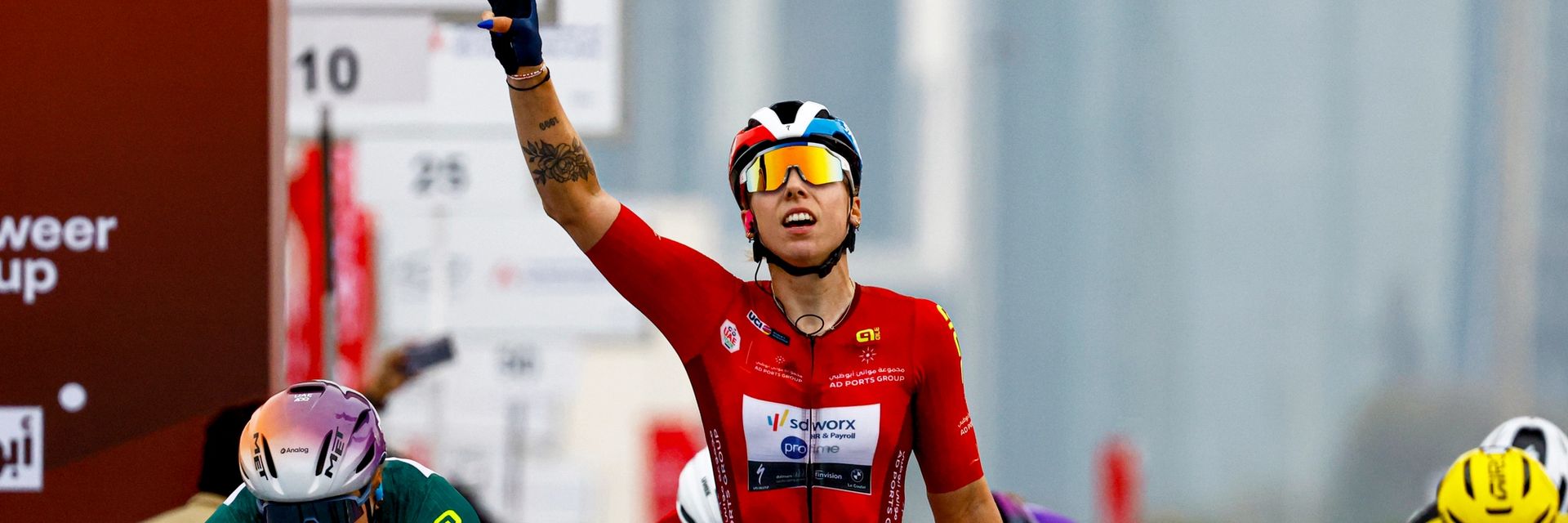 UAE Tour Women: Lorena Wiebes completes hat-trick in Abu Dhabi after 'chaos' sprint