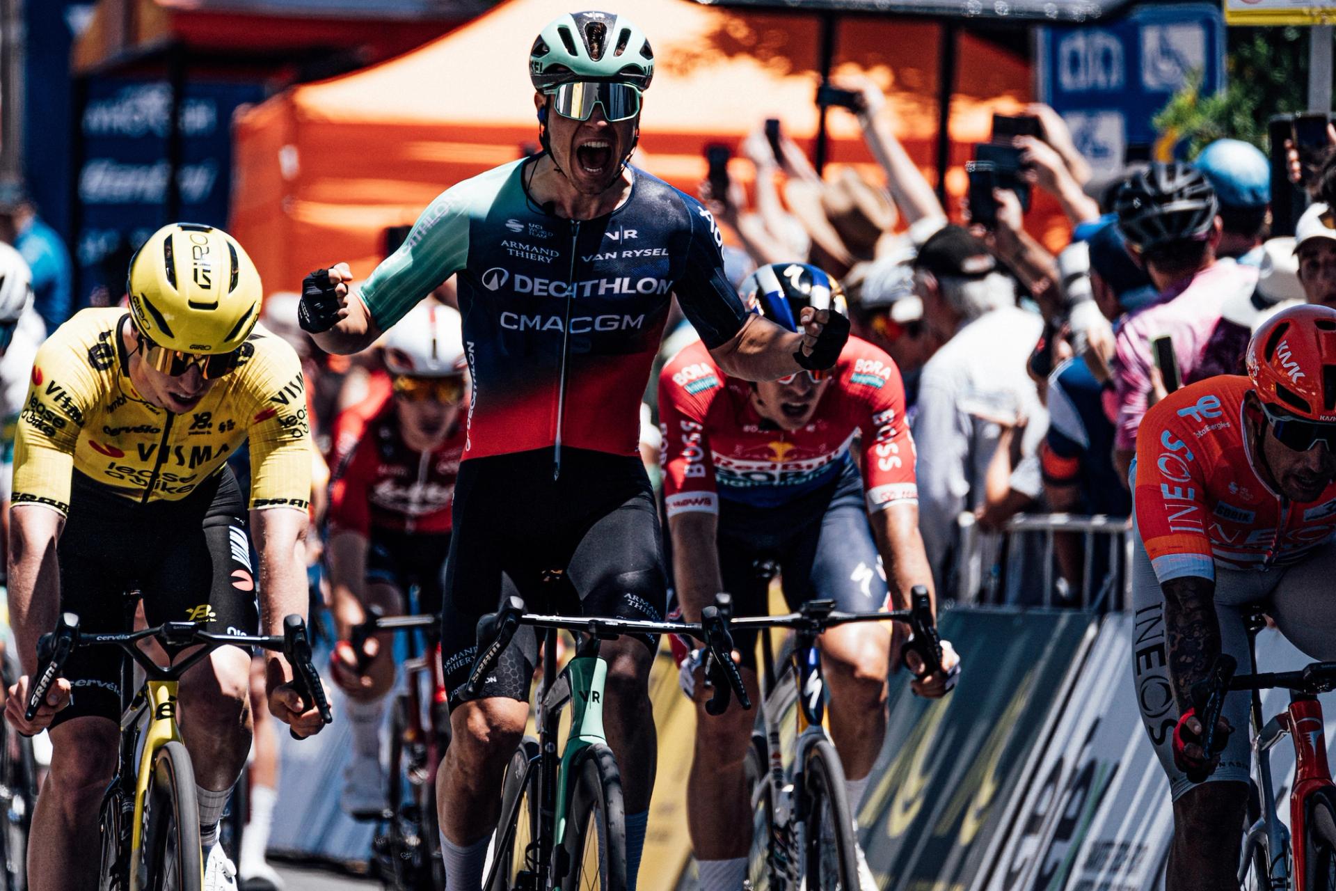 Picture by Zac Williams/SWpix.com - 21/01/2026 - Cycling - 2026 Tour Down Under - Stage 1 - Tanunda to Tanunda - Tobias Lund Andressen, Decathlon CMA CGM.