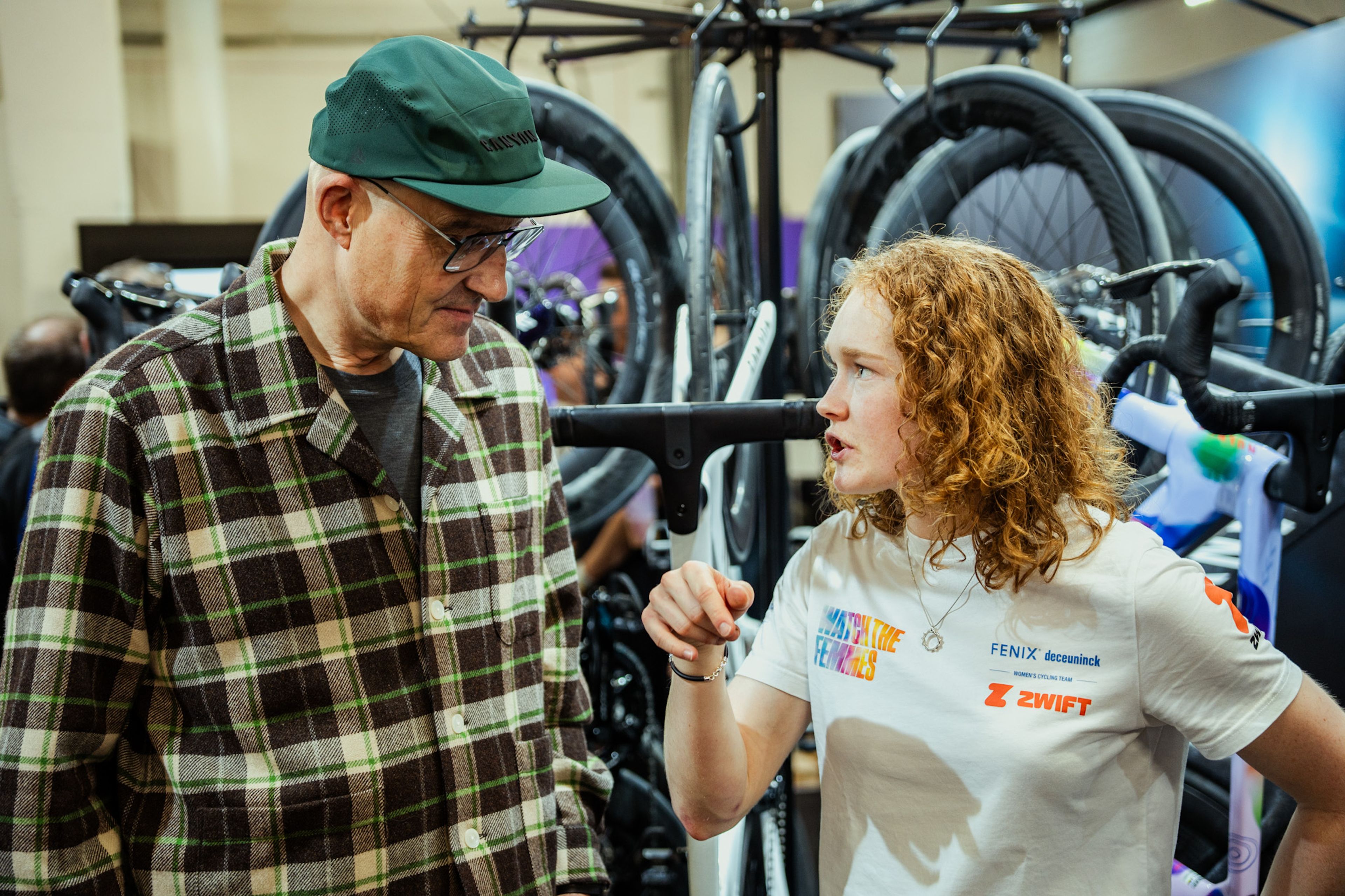 Roman Arnold and Puck Pieterse in London at the Rouleur Live show