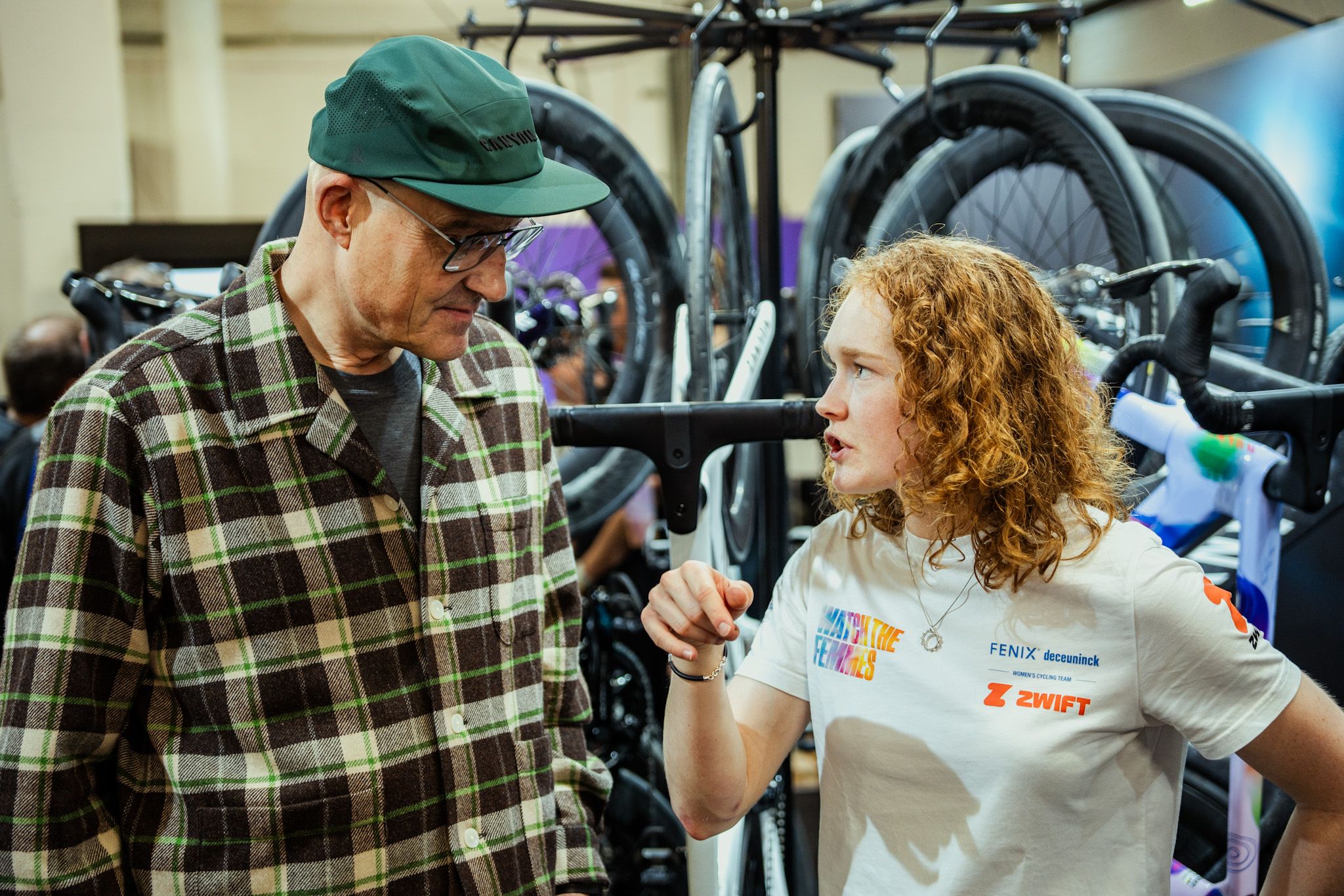 Roman Arnold and Puck Pieterse in London at the Rouleur Live show