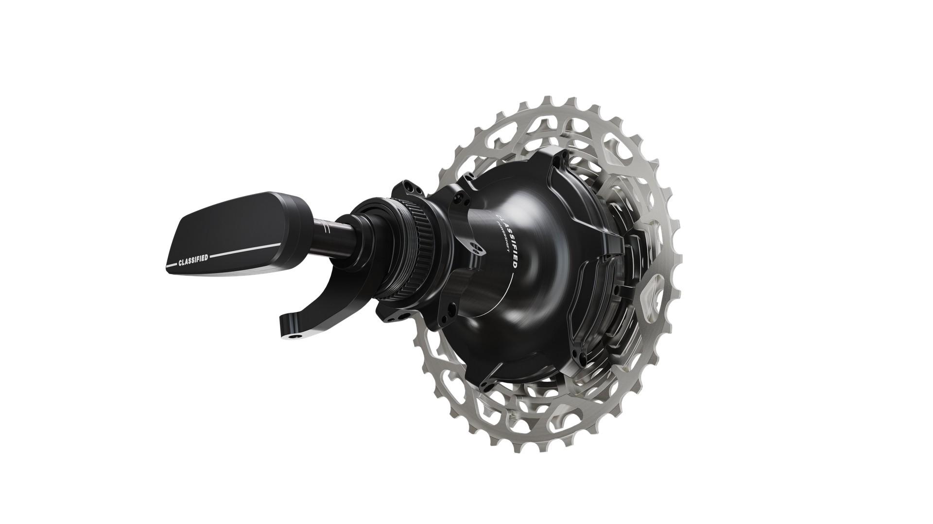 Classified Powershift two-speed internal gear hub with cassette and electronic shifting actuator