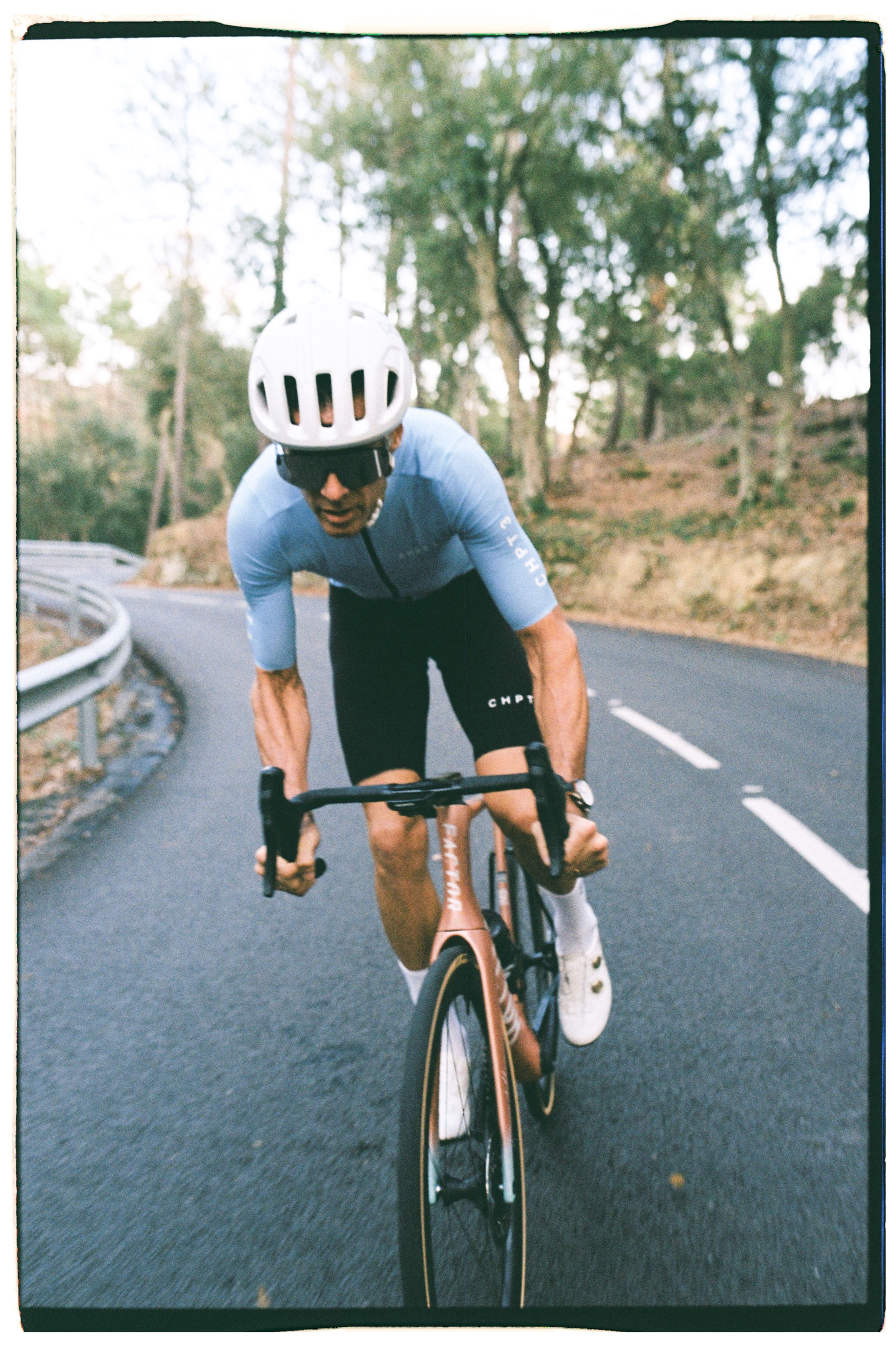 David Millar riding a Factor bike in Girona