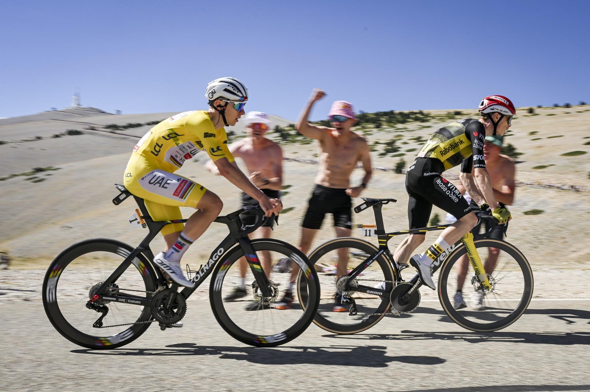 Pogačar and Vingegaard battle on Mont Ventoux, Tour de France stage 16
