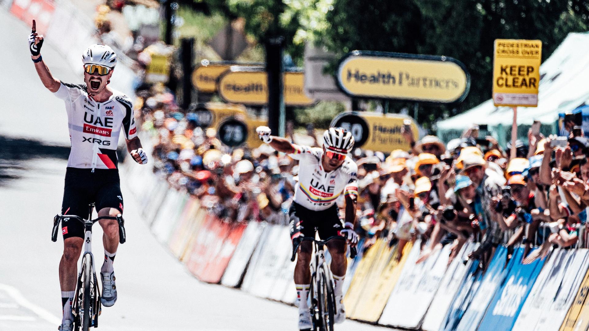 Jay Vine takes powers into the Tour Down Under race lead as UAE goes 1-2 on Stage 2