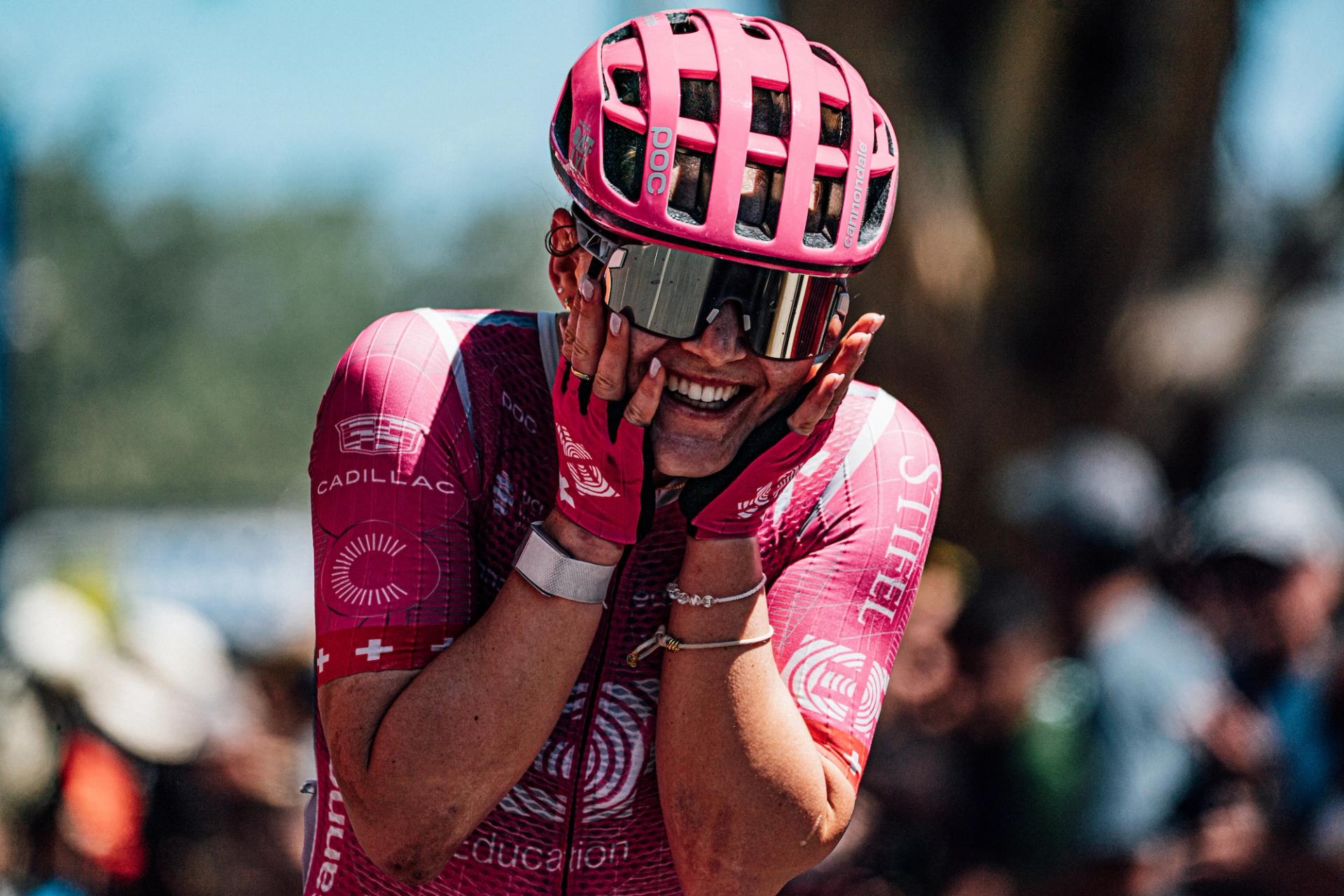 Picture by Zac Williams/SWpix.com - 19/01/2026 - Cycling - 2026 Women's Tour Down Under Stage 3 - Norwood to Cambelltown - Noemi Ruegg, EF Education Easypost, wins Stage 3 and the overall classification.