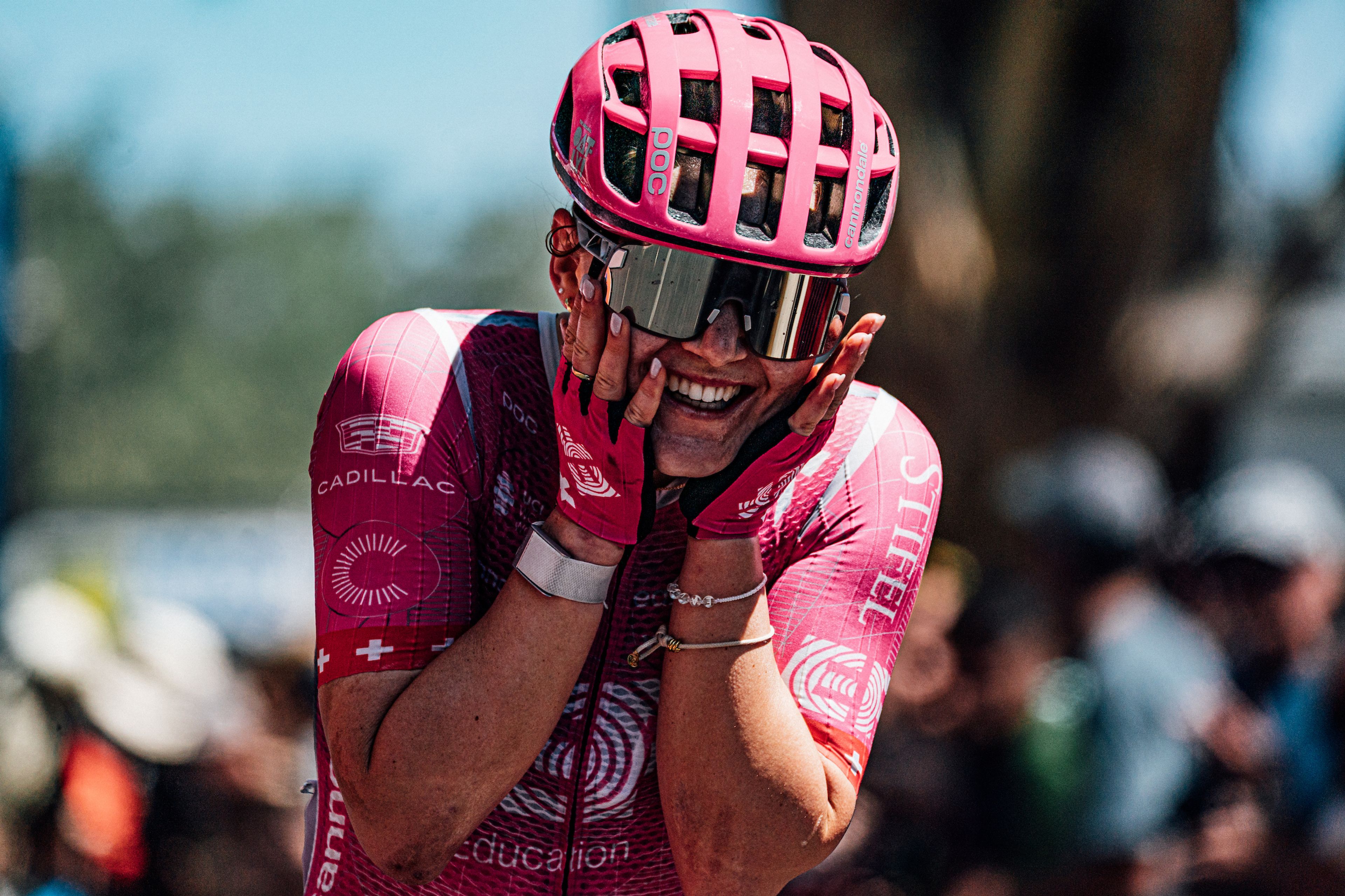 Picture by Zac Williams/SWpix.com - 19/01/2026 - Cycling - 2026 Women's Tour Down Under Stage 3 - Norwood to Cambelltown - Noemi Ruegg, EF Education Easypost, wins Stage 3 and the overall classification.