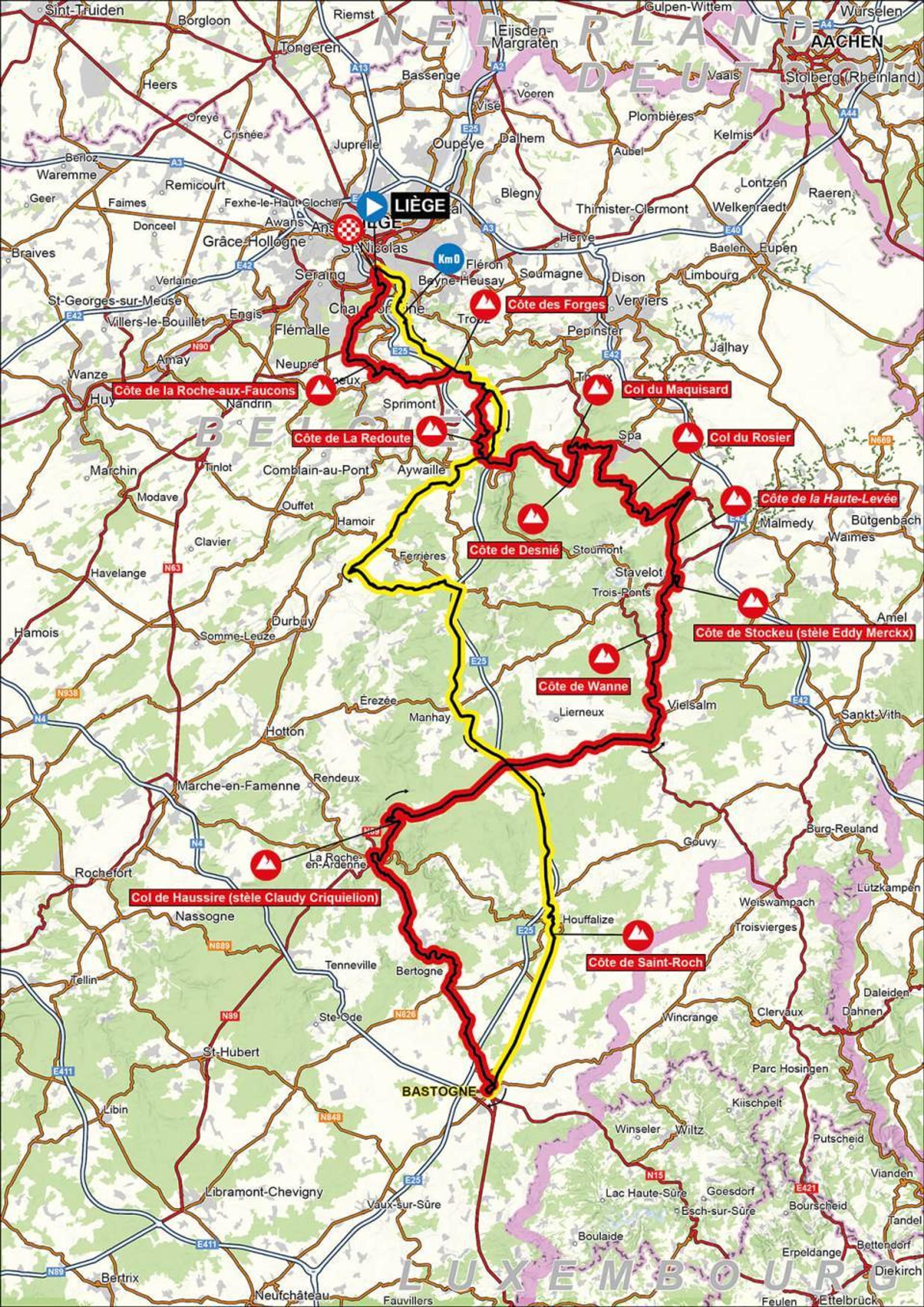 Liège-Bastogne-Liège 2026 route