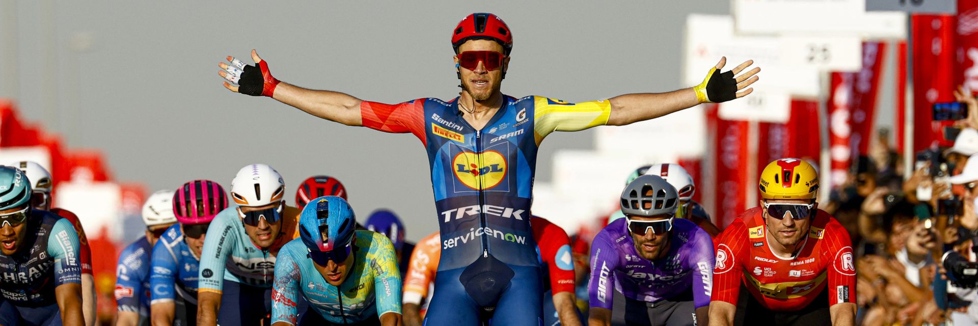 UAE Tour: Jonathan Milan takes back-to-back sprints with Stage 5 win in Dubai