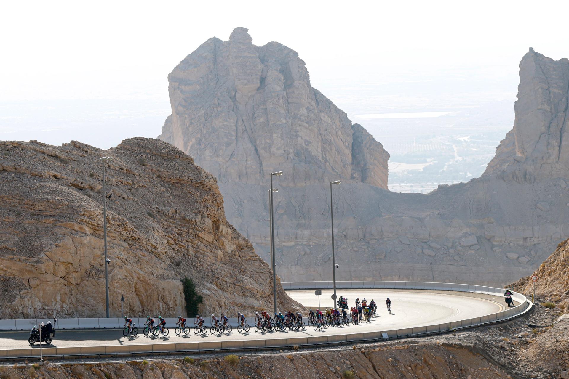 UAE Tour 2026 - 8th Edition - 6th stage Al Ain Museum -  Jebel Hafeet 168 km - 21/02/2026 - Scenery - Peloton - photo Luca Bettini/SprintCyclingAgency©2026