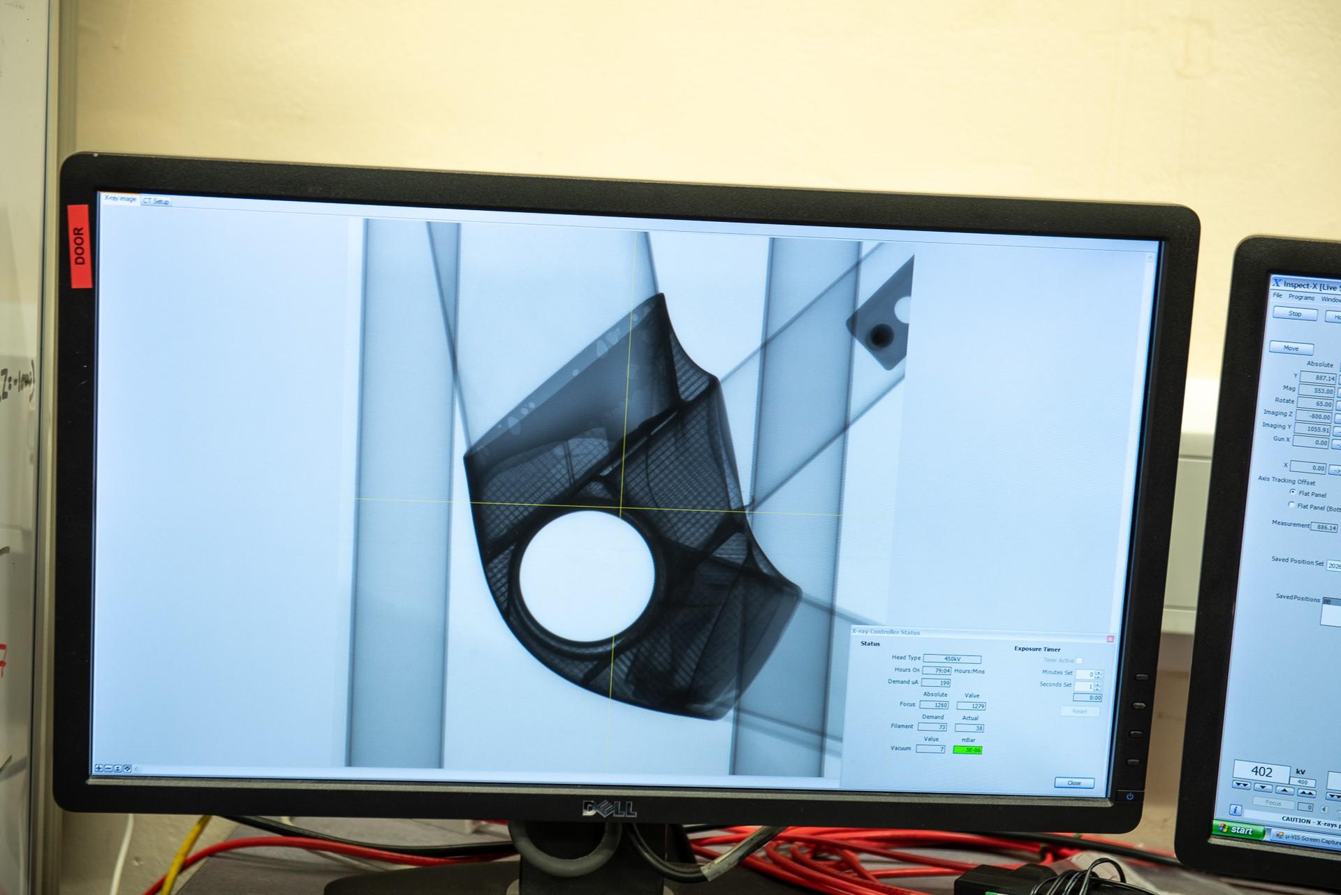 Cycling equipment displayed on a monitor during a technical performance analysis